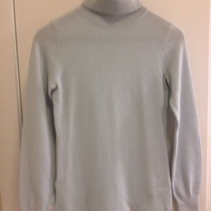 Ann Taylor Blue Cashmere Turtleneck Sweater